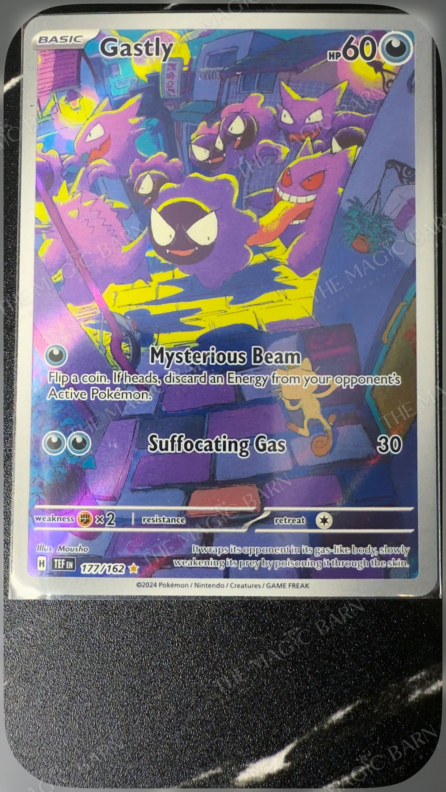 Pokémon – Gastly (Foil, Full Art, Illustration Rare, Scarlet & Violet: Temporal Forces, #177, Near Mint)